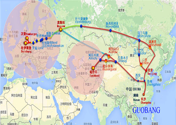 Transport ferroviaire/train de marchandises de la Chine vers l'Europe pour les services 40HQ et LCL